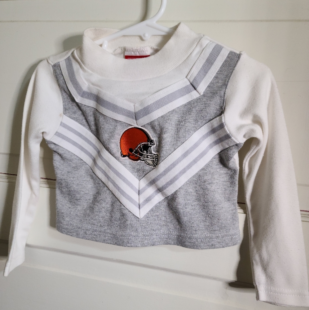 Little Girls 2T Long Sleeved Cleveland Browns Cheerleading Shirt